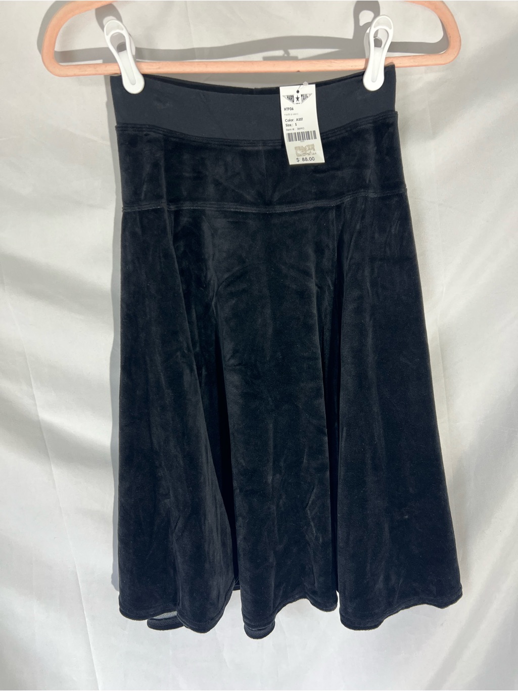 Nwt Women’s Hard Tail Black* Terry Cloth Midi Skater Skirt